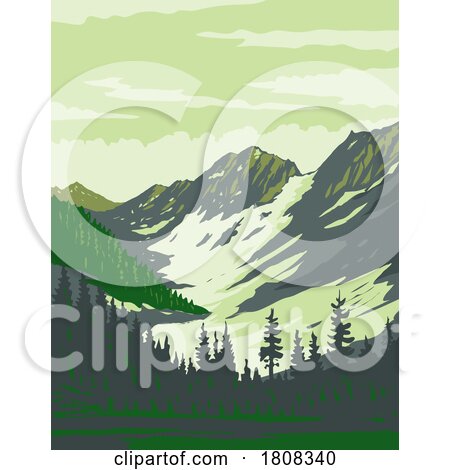 North Cascades National Park with Magic Mountain and Pelton Peak in Washington State WPA Poster Art by patrimonio