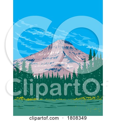 Glacier National Park in the Rocky Mountains of Montana USA WPA Poster Art by patrimonio