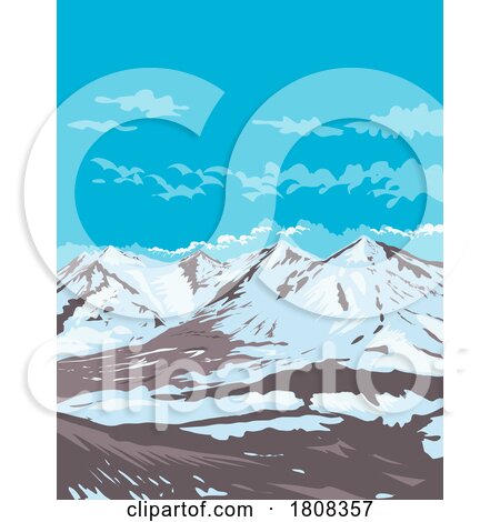 Trident Volcano in Katmai National Park and Preserve Alaska WPA Poster Art by patrimonio
