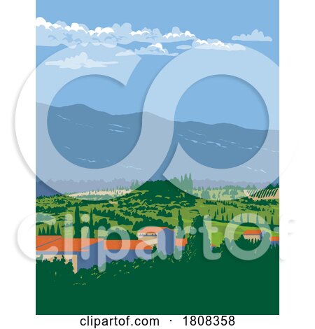 Medici Town in Cerreto Guidi in Florence Tuscany Italy WPA Poster Art by patrimonio