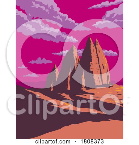 Cathedral Valley Loop Within Capitol Reef National Park Utah WPA Poster Art by patrimonio