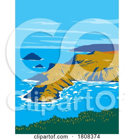 Channel Islands National Park off the Pacific Coast in California WPA Poster Art by patrimonio