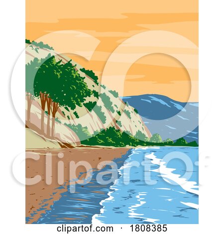 Bolinas Beach in Marin County California USA WPA Poster Art by patrimonio