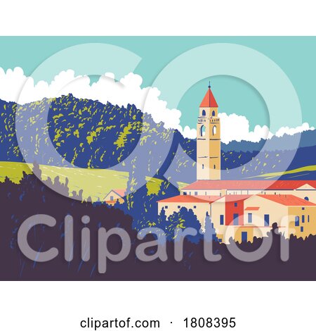 Medici Town in Cerreto Guidi in Florence Tuscany Italy WPA Poster Art by patrimonio