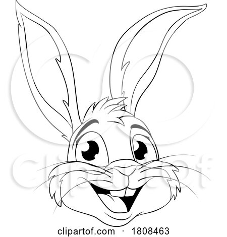 Easter Bunny Coloring Rabbit Outline Cartoon by AtStockIllustration
