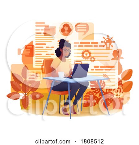 Woman Analysis Laptop Business Job Illustration by AtStockIllustration
