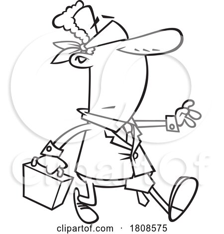 Cartoon Outline Blindfolded Business Man by toonaday