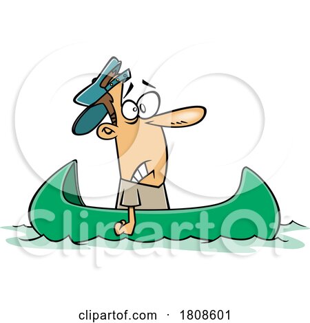 Cartoon Man up the Creek Without a Paddle by toonaday