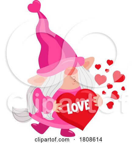 Cartoon Valentines Day Gnome with a Love Heart by Hit Toon
