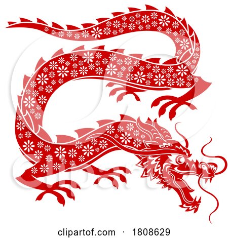Red Chinese Dragon by Hit Toon