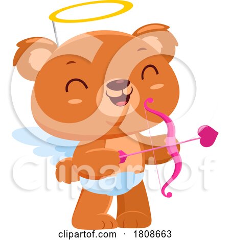 Cartoon Valentines Day Bear Cupid Mascot by Hit Toon