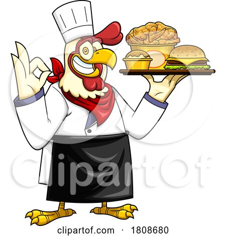 Cartoon Chef Rooster Chicken Mascot Character by Hit Toon