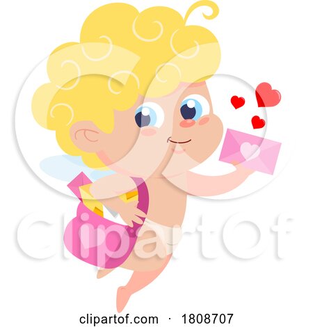Cartoon Day Cupid with Valentines and Love Letters by Hit Toon