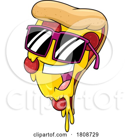 Cartoon Pizza Slice Mascot Royalty Free Licensed Stock Clipart by Hit Toon