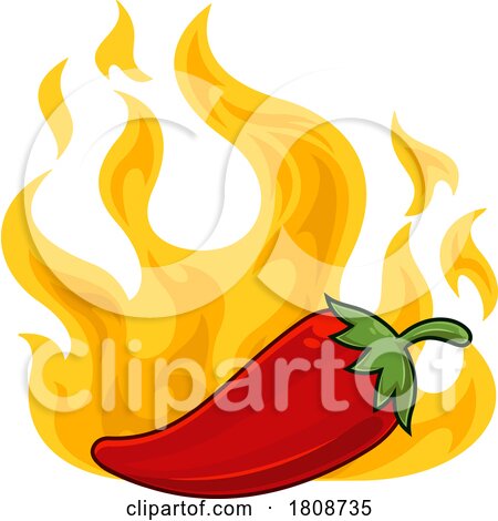 Cartoon Fiery Red Hot Pepper by Hit Toon