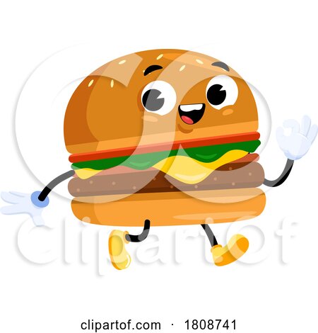 Cartoon Cheeseburger Food Mascot Character by Hit Toon