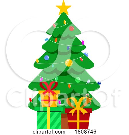 Cartoon Christmas Tree with Gifts by Hit Toon