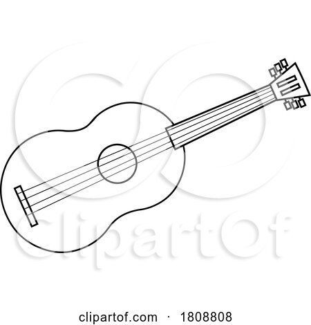 Cartoon Black and White Guitar by Hit Toon