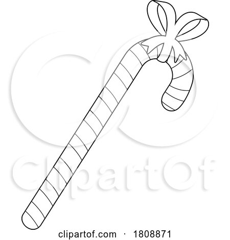 Cartoon Black and White Christmas Candy Cane by Hit Toon