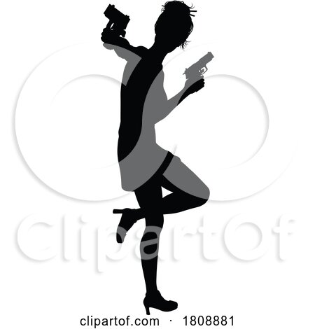 Woman Gun Silhouette Detective Secret Agent Spy by AtStockIllustration