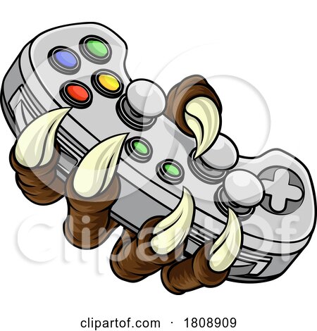 Video Gamer Game Gaming Controller Claw Hand by AtStockIllustration