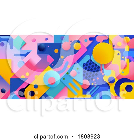 Bright Colorful Abstract Shapes Background Pattern by AtStockIllustration