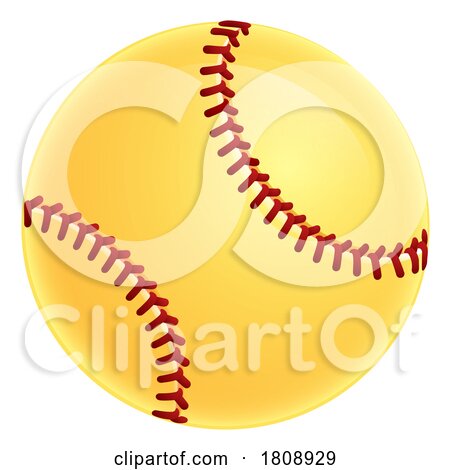Softball Ball Cartoon Sports Icon Illustration by AtStockIllustration