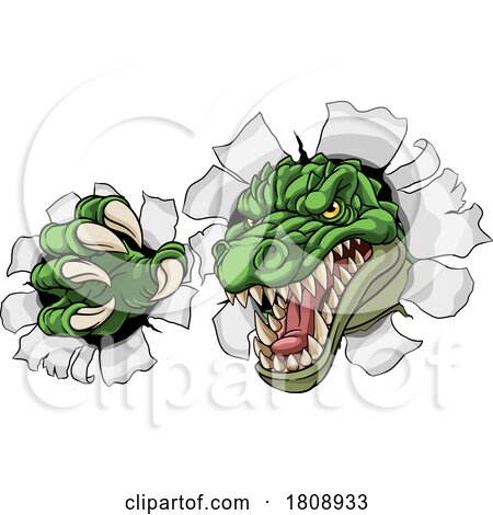 Dinosaur Crocodile Alligator Lizard Sports Mascot by AtStockIllustration