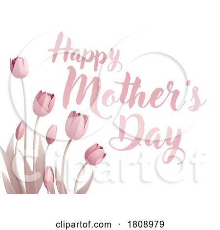 Happy Mothers Day Paper Craft Tulips Design by AtStockIllustration