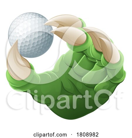 Golf Ball Claw Cartoon Monster Animal Hand by AtStockIllustration