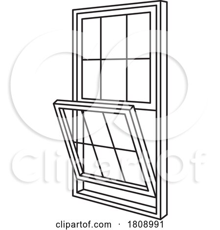 Black and White Single Hung Window by Lal Perera