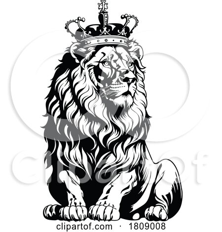 Black and White King Lion by dero