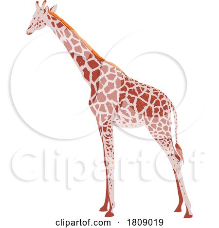 Giraffe or Giraffa Camelopardalis Side View WPA Art by patrimonio