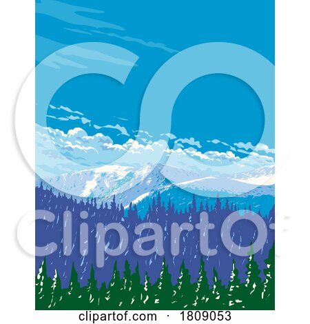 Mount Blue Sky in Rocky Mountain National Park WPA Poster Art by patrimonio