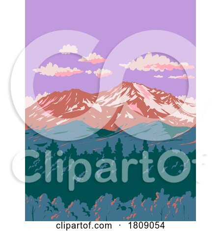 Mount Shasta Volcano in Siskiyou County California WPA Poster Art by patrimonio