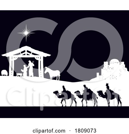 Christmas Nativity Scene by AtStockIllustration