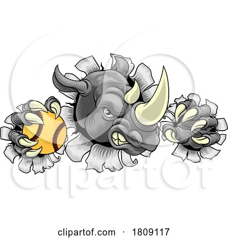 Boar Wild Hog Razorback Warthog Softball Mascot by AtStockIllustration