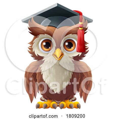 Wise Owl Bird Cartoon Graduation Professor Teacher by AtStockIllustration