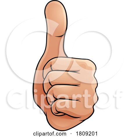 Thumbs up Hand like Ok Thumb Cartoon by AtStockIllustration