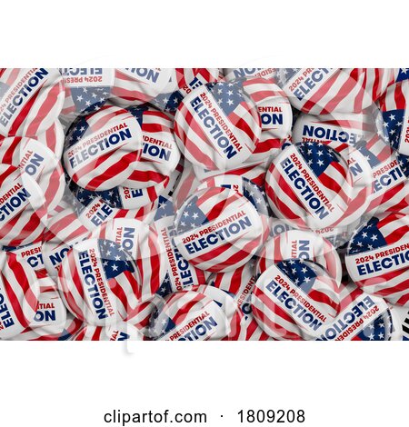 2024 Election Campaign Buttons with the USA Flag by stockillustrations