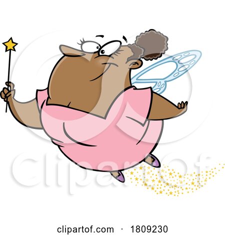 Clipart Cartoon of a Flying Fairy Godmother by toonaday