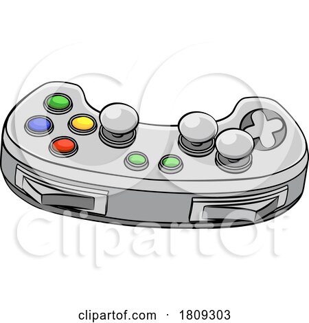 Video Gamer Cartoon Icon Game Gaming Controller by AtStockIllustration