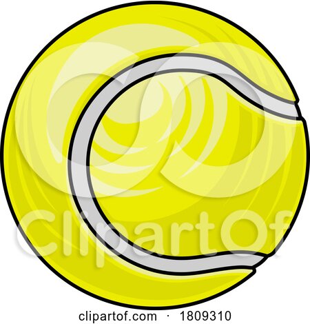 Tennis Ball Cartoon Sports Icon Illustration by AtStockIllustration