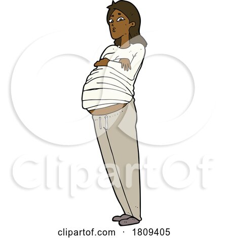 Cartoon Pregnant Woman by lineartestpilot