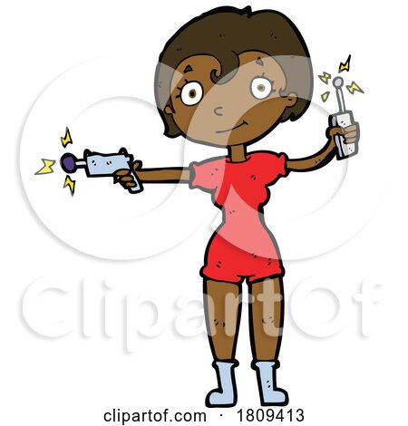 Cartoon Futuristic Black Woman by lineartestpilot