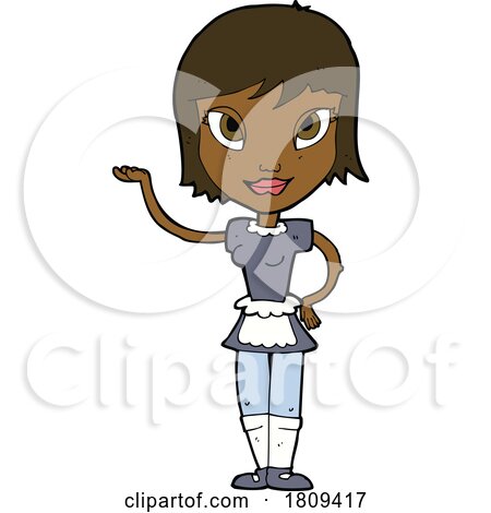 Cartoon Maid Black Woman by lineartestpilot
