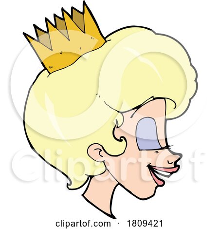 Cartoon Profiled Blond Queen by lineartestpilot