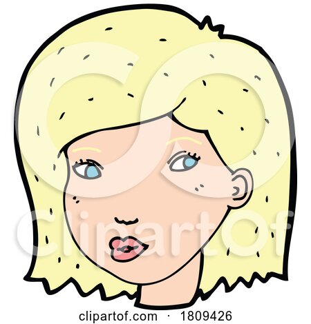 Cartoon Blond Womans Face by lineartestpilot
