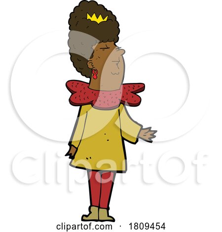 Cartoon Black Woman Queen by lineartestpilot