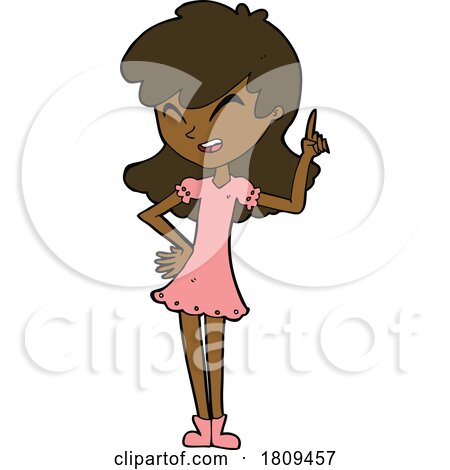 Sticker of a Cartoon Girl Making Point by lineartestpilot